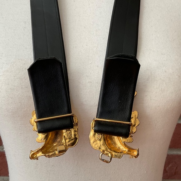 Mimi di Niscemi Pheasant Buckle Black Leather Vintage 1973  Belt - Picture 9 of 14